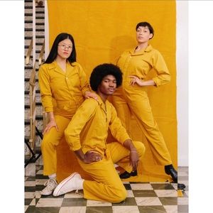 4X/5X Big Bud Press Everyday Jumpsuit Mustard Yellow Long Sleeve